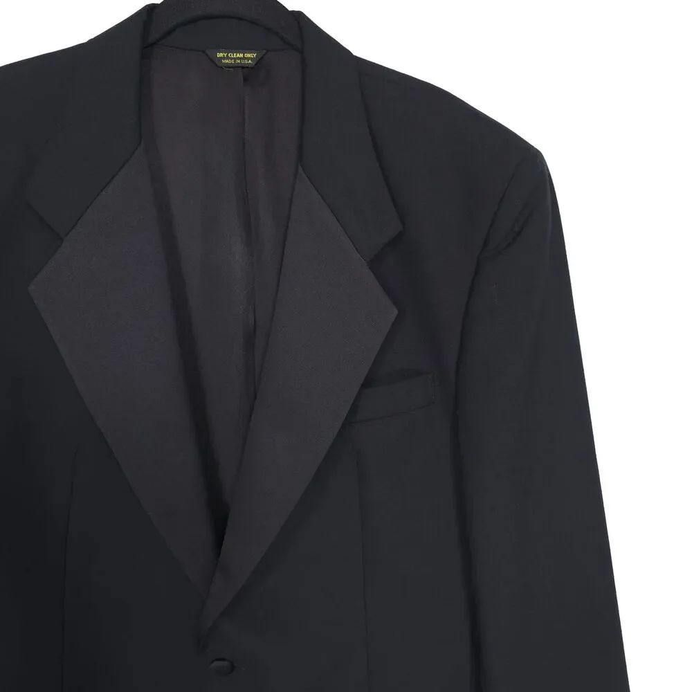 PIERRE BALMAIN Tuxedo Blazer Black Wool Satin Lapel 40R MADE IN USA‎